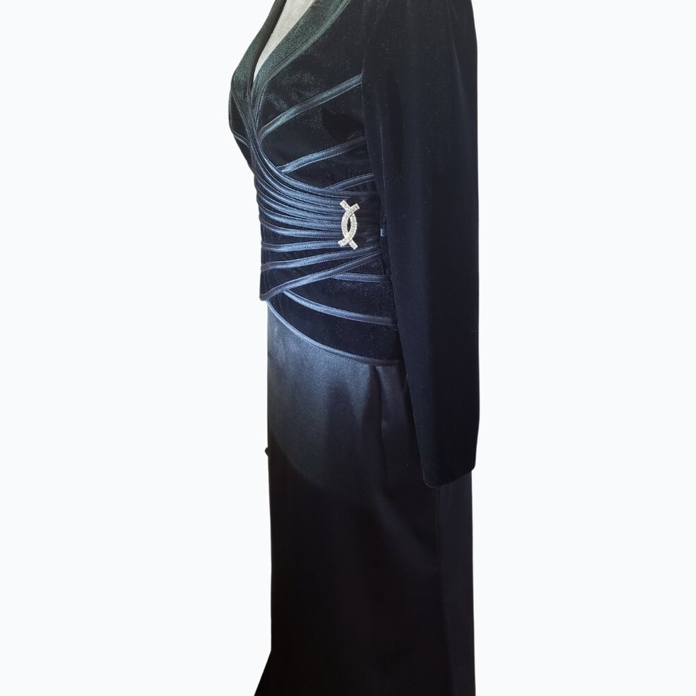 Js Collection Black Velvet And Satin Two Piece - image 7